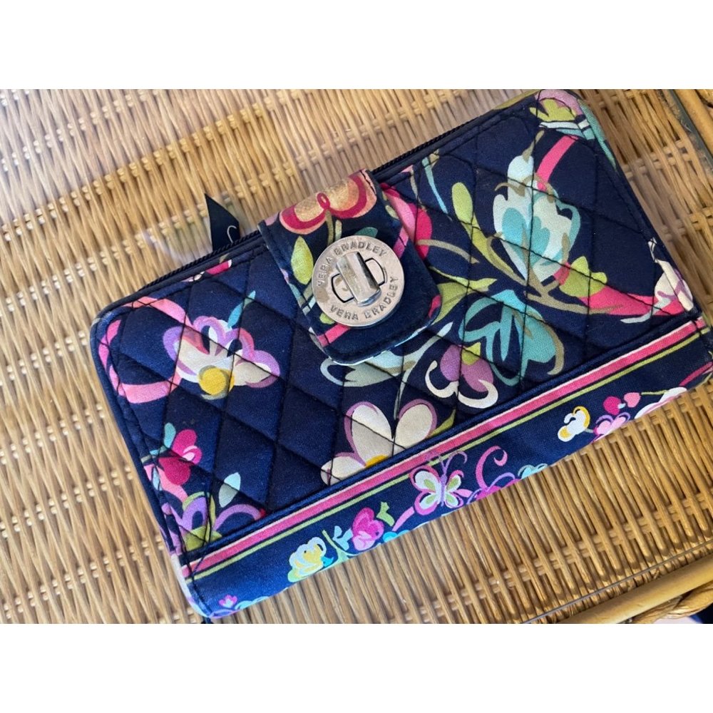 Vera Bradley Turn Lock Wallet *Ribbons*